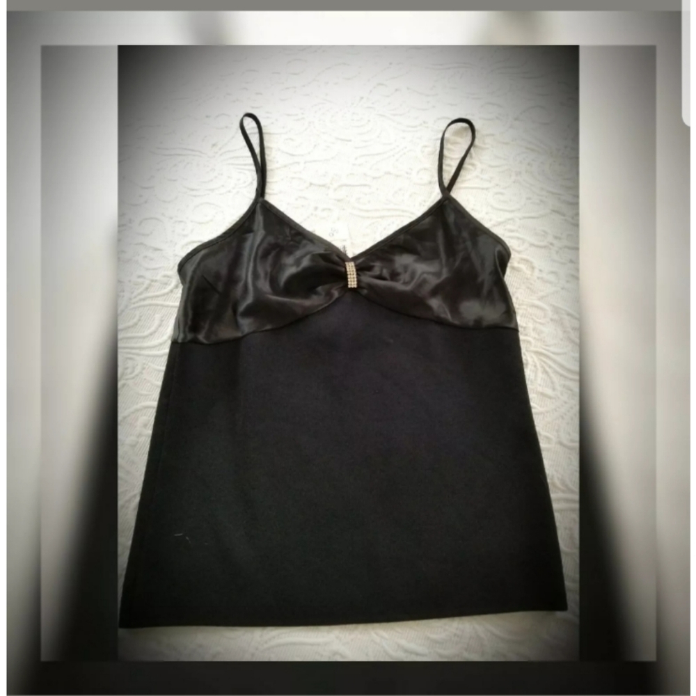 Evening tank top formal wear event stretch black